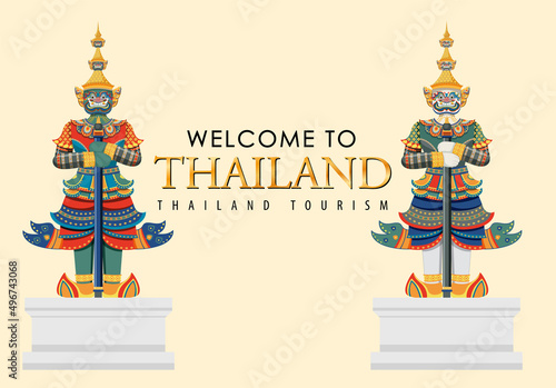 Giant demons Thailand attraction and landscape icon