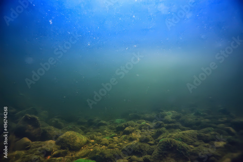 abstract underwater background in the lake, clean freshwater