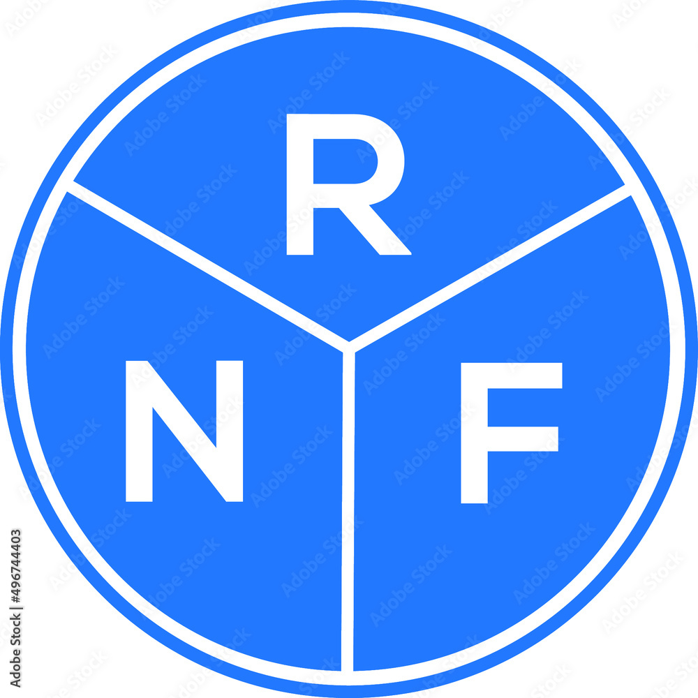 RNF letter logo design on white background. RNF creative circle letter logo concept. RNF letter design. RNF letter logo design on white background. RNF creative circle letter logo concept. RNF letter design.
