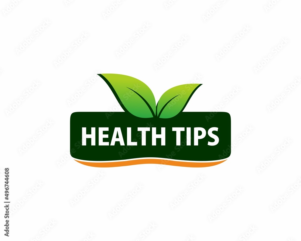 Health tips, badge, icon on white background. Vector stock illustration. Health tips, badge, icon on white background. Vector stock illustration.