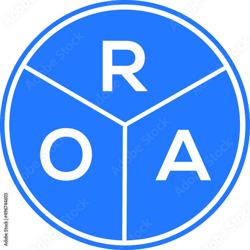 ROA letter logo design on white background. ROA  creative circle letter logo concept. ROA letter design.