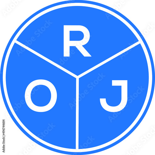 ROJ letter logo design on white background. ROJ  creative circle letter logo concept. ROJ letter design.