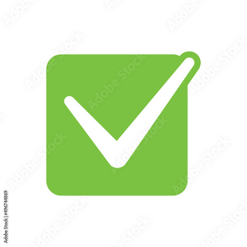 Green check mark vector icon symbol design