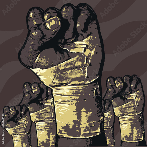 black hand fist illustration 