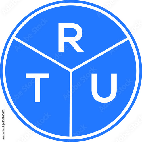 RTU letter logo design on white background. RTU  creative circle letter logo concept. RTU letter design.