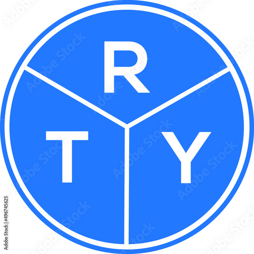 RTY letter logo design on white background. RTY  creative circle letter logo concept. RTY letter design.