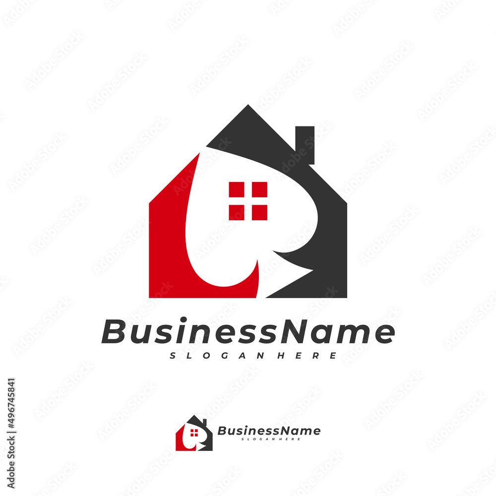 Obraz premium Poker House logo vector template, Creative Gambling logo design concept