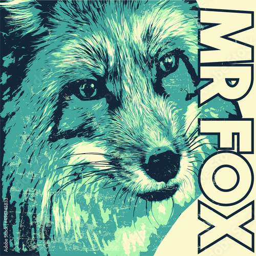 retro Mr fox illustration 