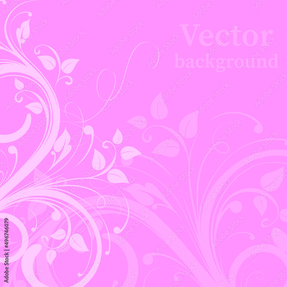 Beautiful gentle vector floral background in minimal trendy style with copy space for text