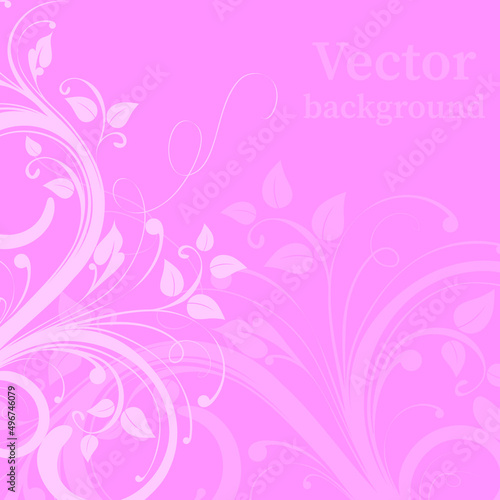 Beautiful gentle vector floral background in minimal trendy style with copy space for text