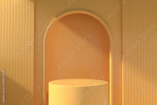 Abstract minimal scene, design for cosmetic or product display podium 3d render.
 photo