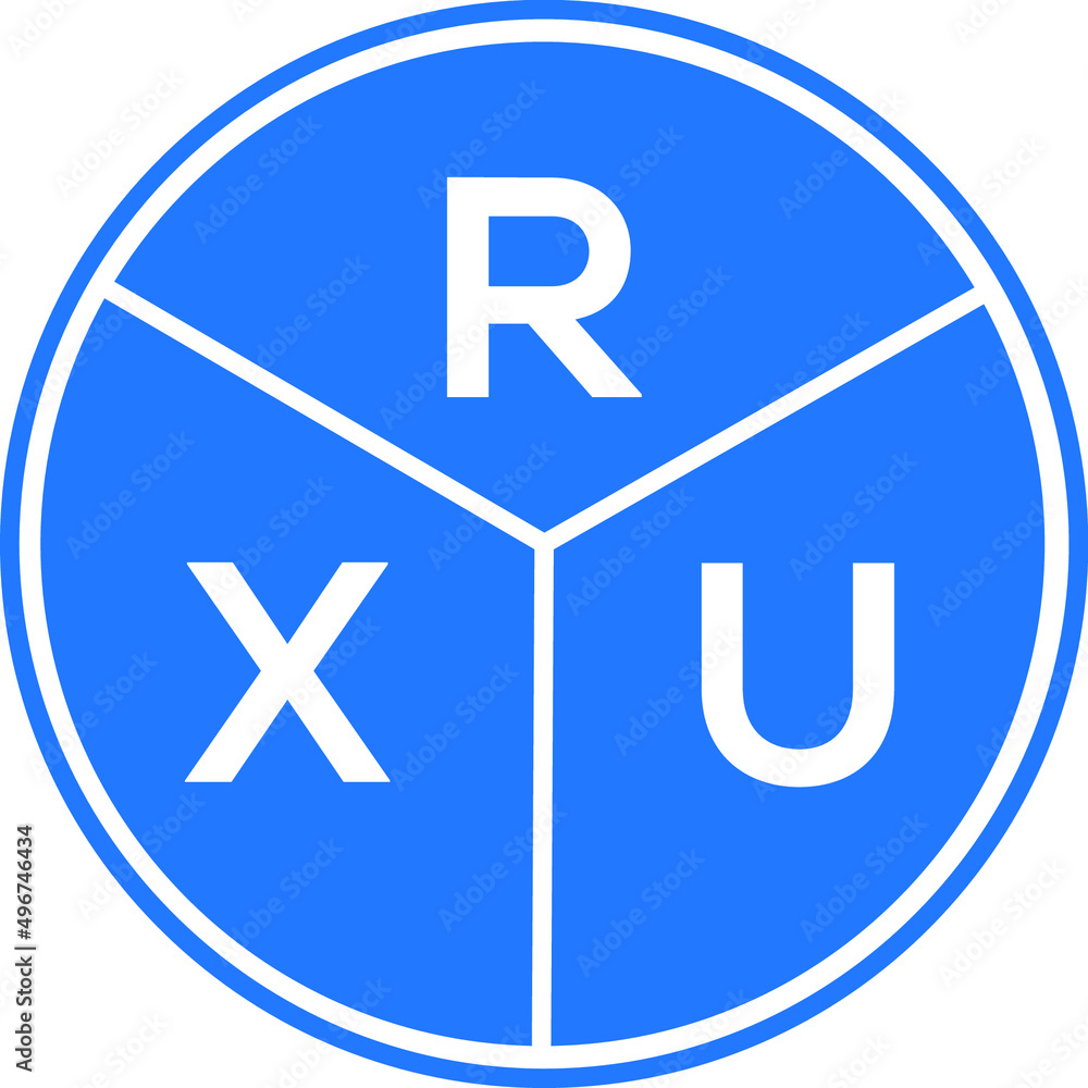 RXU letter logo design on white background. RXU creative circle letter logo concept. RXU letter design RXU letter logo design on white background. RXU creative circle letter logo concept. RXU letter design