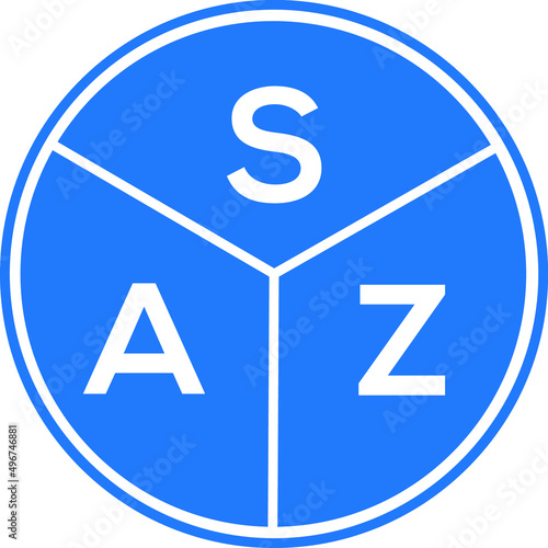 SAZ letter logo design on white background. SAZ  creative circle letter logo concept. SAZ letter design.