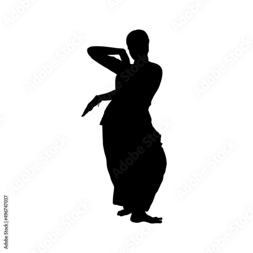 Bharatanatyam dancing pose. Classical dancing girl, south Indian dance form. photo