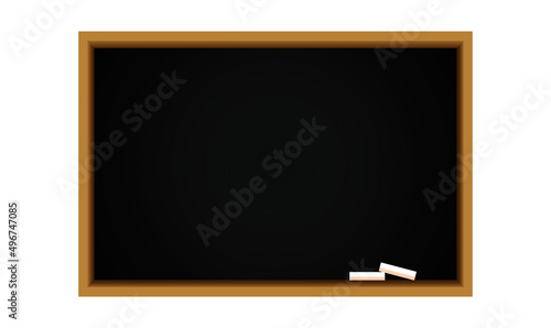 Wooden blackboard with chalk pieces vector. Schooling essential item.