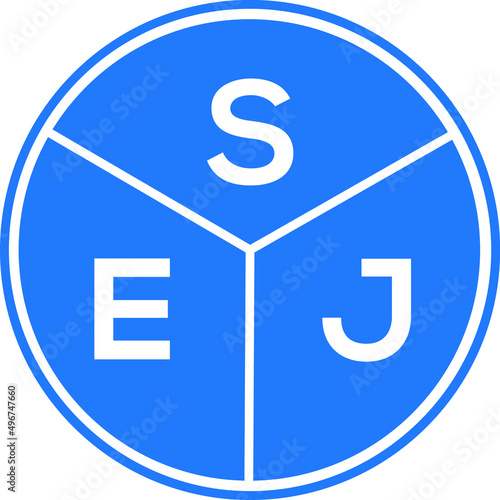 SEJ letter logo design on white background. SEJ creative circle letter logo concept. SEJ letter design.  photo