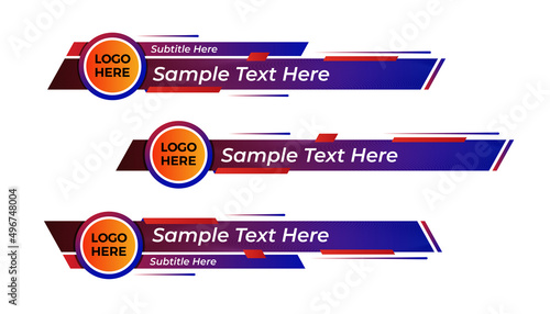 Technology lower third banners set