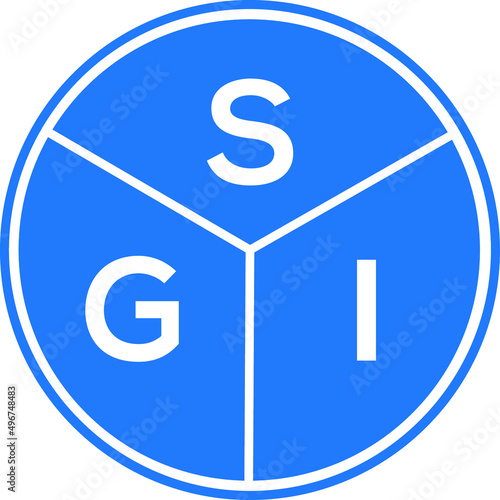 OGI letter logo design on white background. OGI  creative circle letter logo concept. OGI letter design. photo