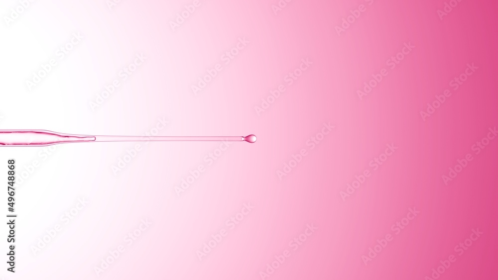Transparent liquid is dripped from long chemical dropper on pale pink background | Abstract skincare cosmetics formulating concept Transparent liquid is dripped from long chemical dropper on pale pink background | Abstract skincare cosmetics formulating concept