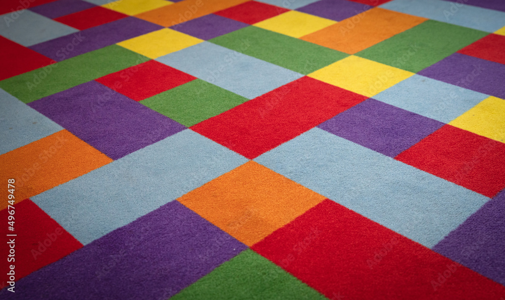 Fototapeta premium Bright colorful carpet on the floor