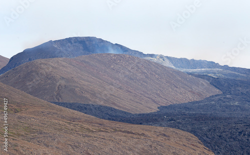 Fagradalsfjall volcano spitting smoke