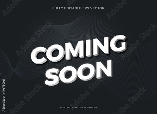 Coming Soon text effect banner design