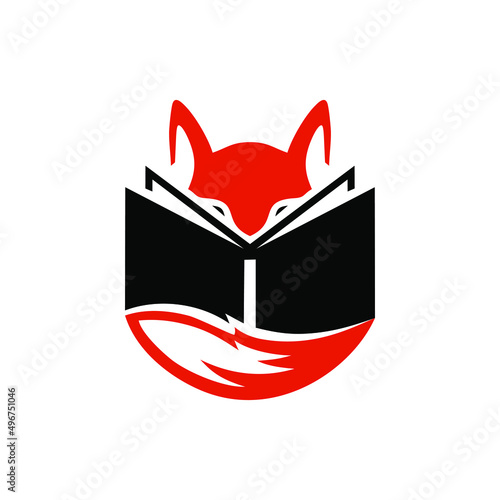 a fox illustration that is reading a book