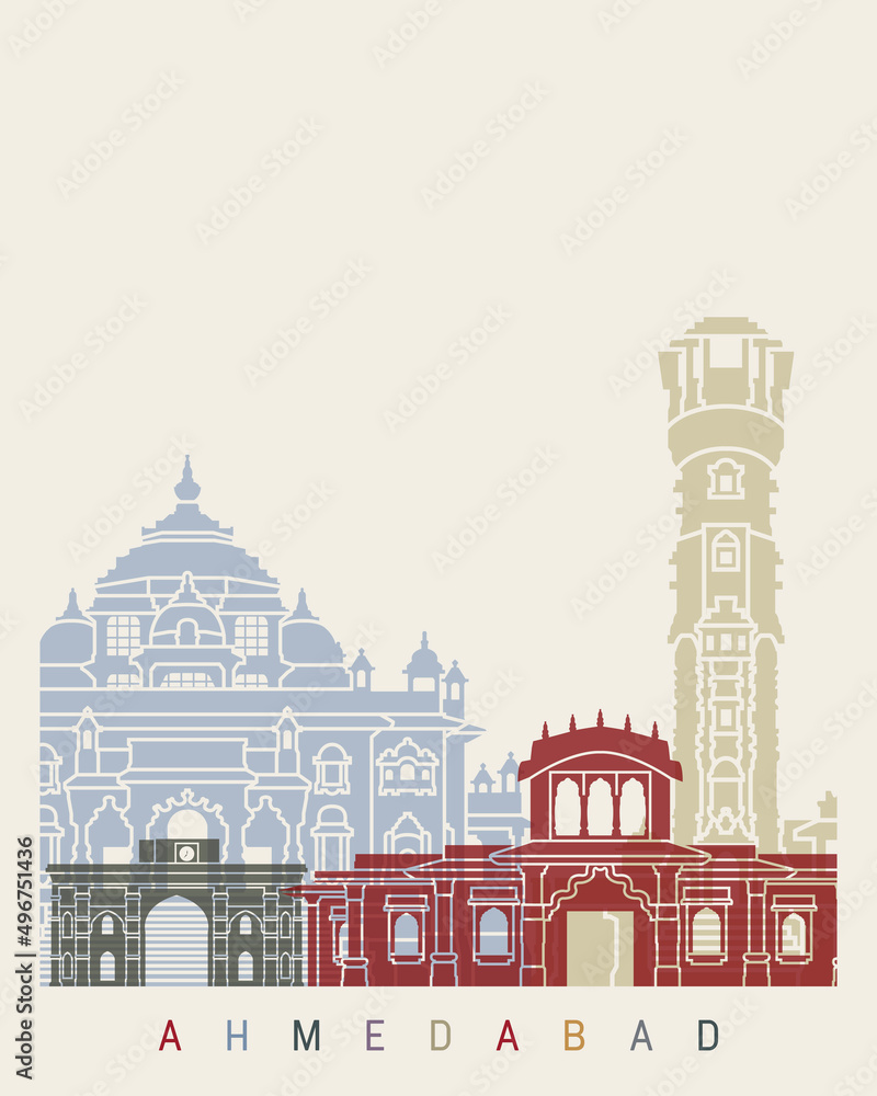 Ahmedabad skyline poster