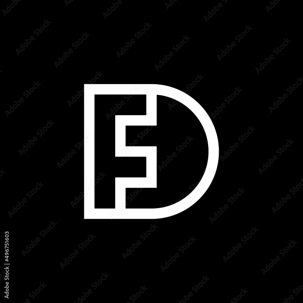letter FD or DF logo design letter FD or DF logo design