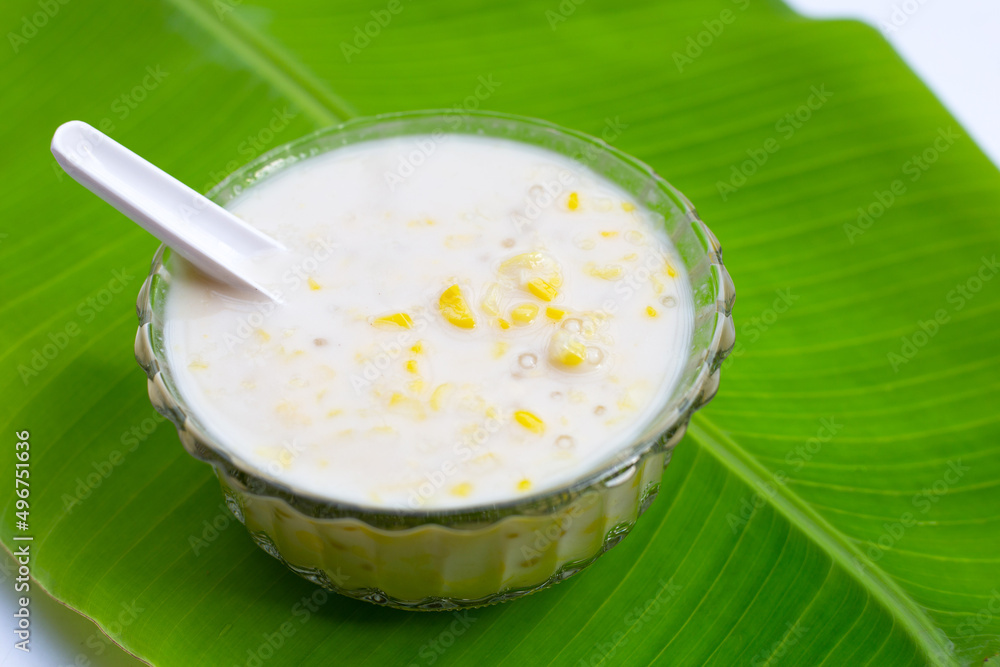 Sweet corn with sago in sweet coconut milk