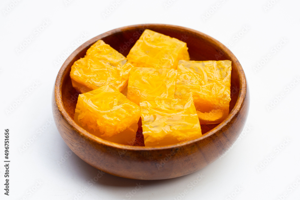 Sweet egg floss jelly. Thai dessert Sweet egg floss jelly. Thai dessert