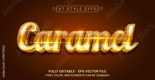 Caramel Text Style Effect. Editable Graphic Text Template.