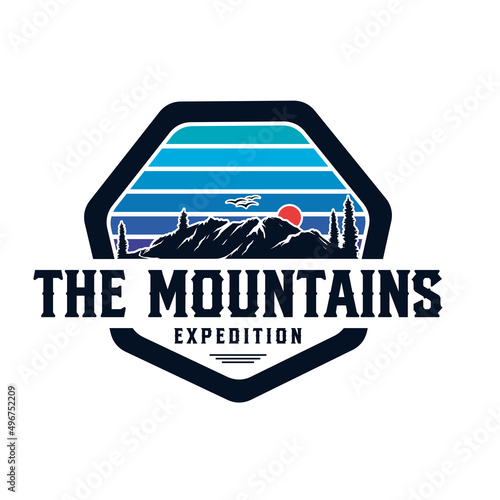 vector mountain and outdoor adventures logo
