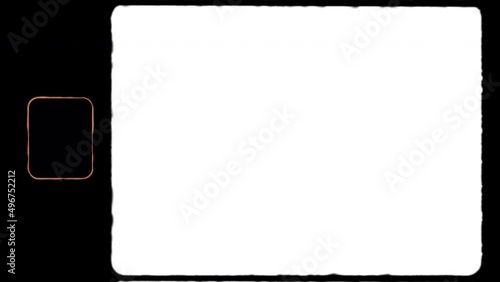 4K Super 8 Film Frame for Retro Vintage Effects with Digital Video. Empty Cinema Film Without Noise. Retro Footage Look. Frame Static, Only Perforation Moves. Effect Leads to Chaotic Vertical Movement