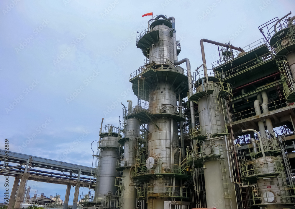 plant petrochemical In the daytime with copy space on top. plant petrochemical In the daytime with copy space on top.