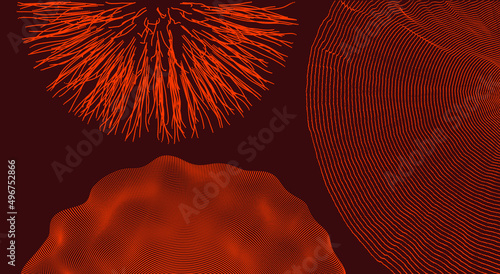 Fototapeta Naklejka Na Ścianę i Meble -  Abstract background with dynamic particles. Circular grid pattern. 3d abstract sphere. Array with dynamic particles. Sound wave. Big data visualization. Vector illustration for science or technology.