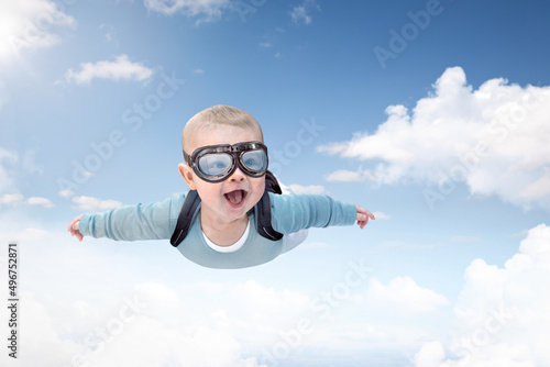 Canvas Print A skydiving baby