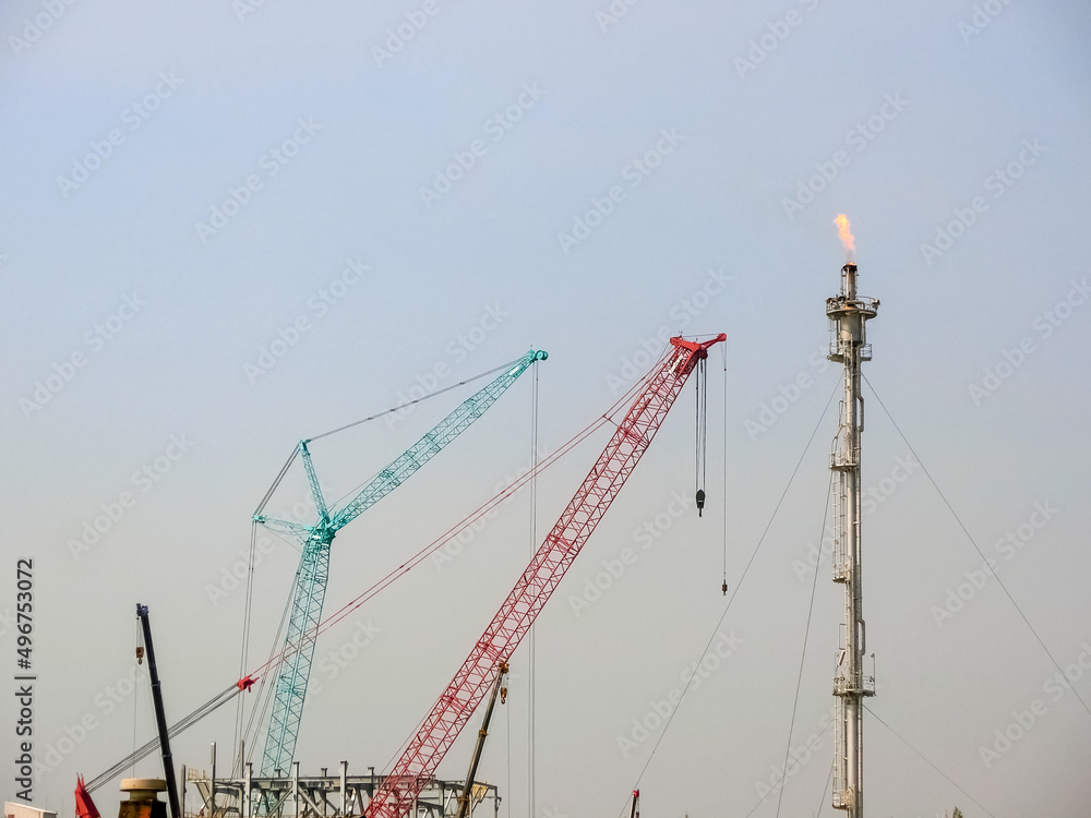 plant petrochemical In the daytime with copy space on top. plant petrochemical In the daytime with copy space on top.