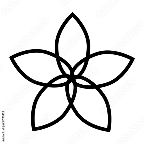 Flower icon vector glyph symbol for nature, ecology and environment in a flat color glyph illustration