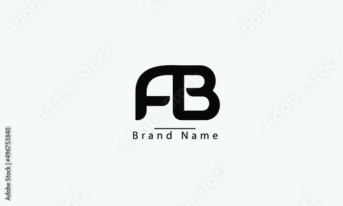 AB BA A B abstract vector logo monogram template