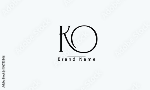 KO OK  K O abstract vector logo monogram template