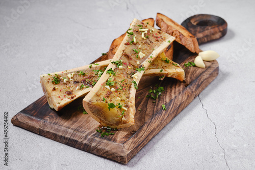 Bild auf Leinwand Homemade roasted beef bone marrow