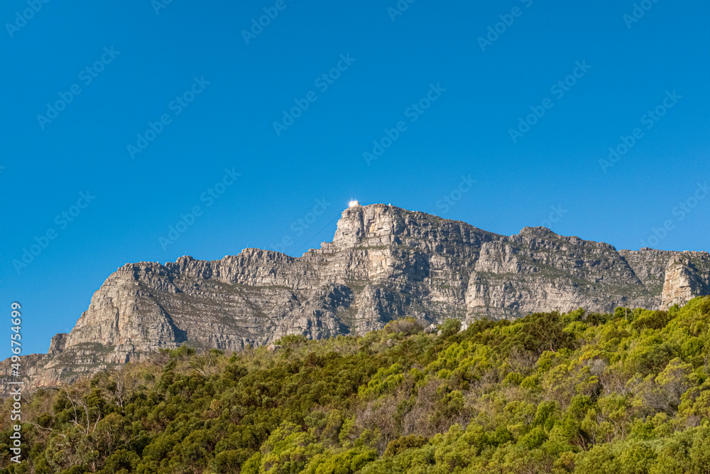 view to famous mountains at Cape Town, South Africa