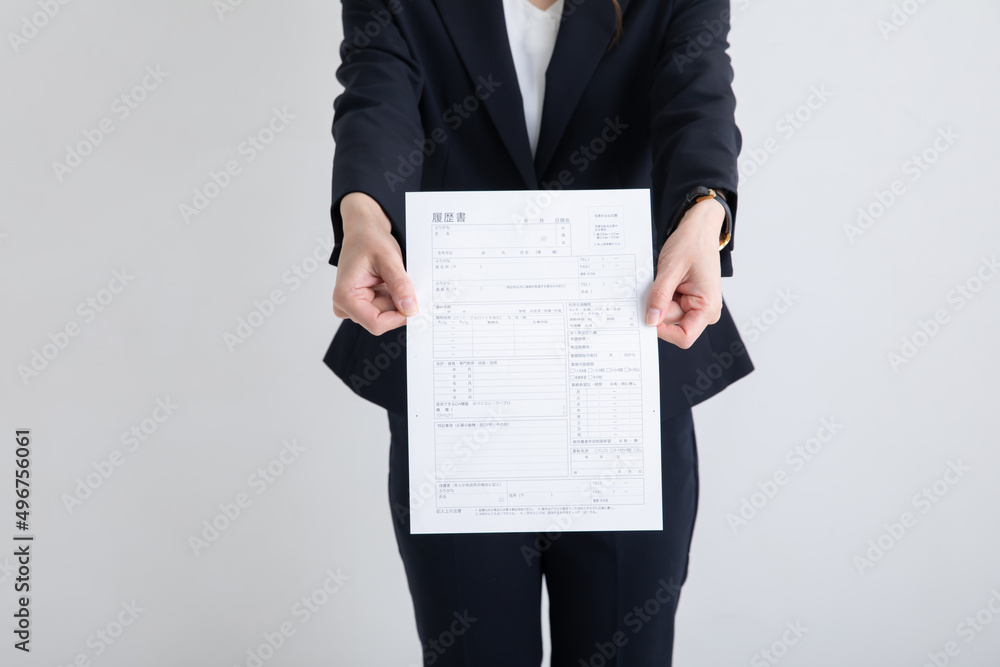履歴書をもつ女性 resume 履歴書をもつ女性 resume