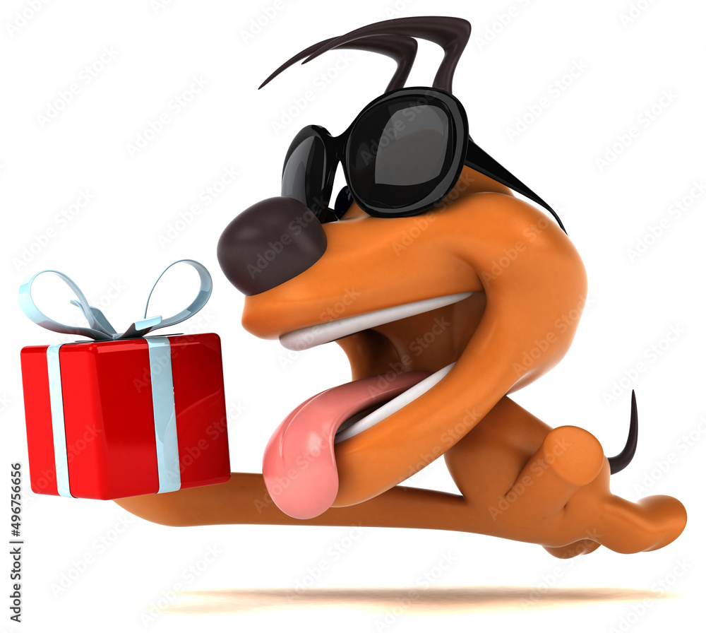 Fun dog - 3D Illustration Fun dog - 3D Illustration