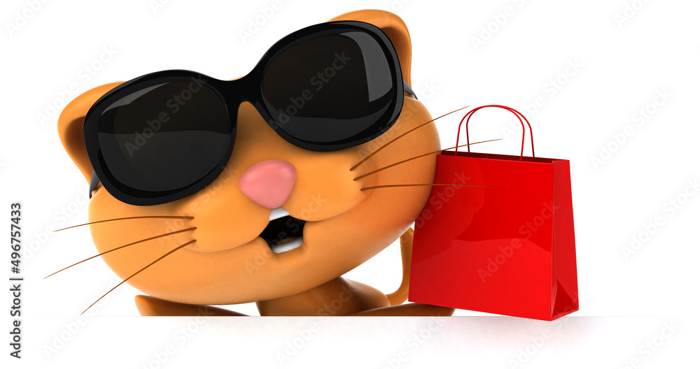 Fun cat - 3D Illustration Fun cat - 3D Illustration