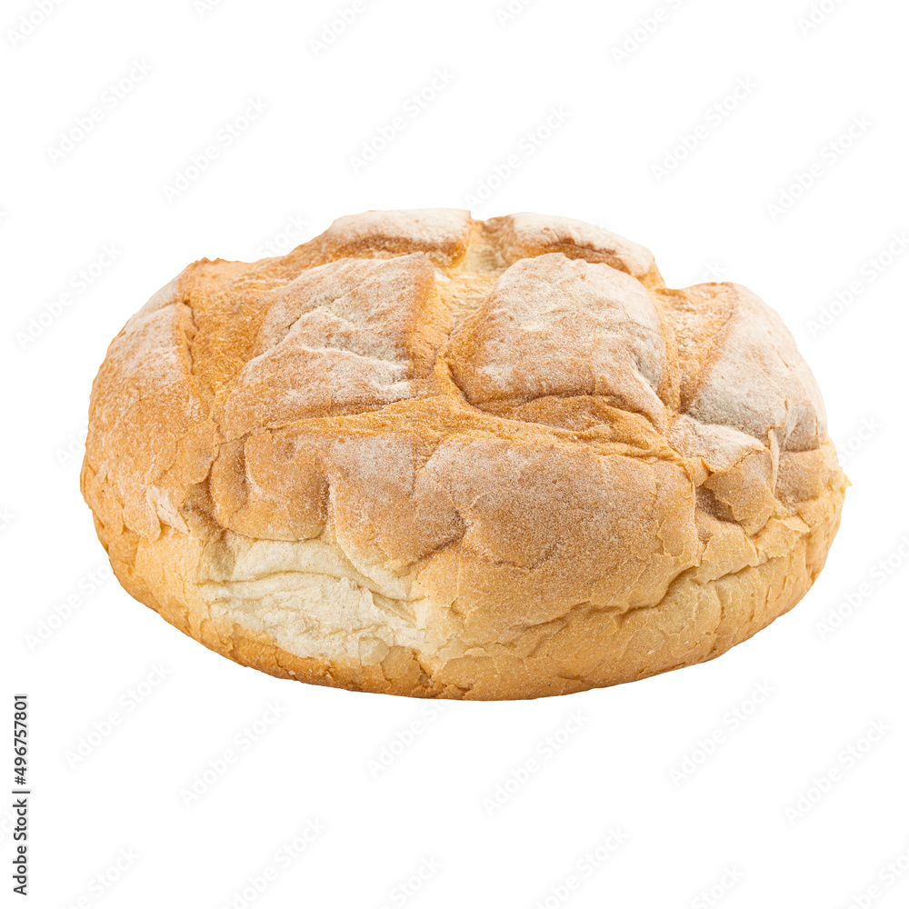 Isolated freshly baked loaf of creamy bread on white background Isolated freshly baked loaf of creamy bread on white background