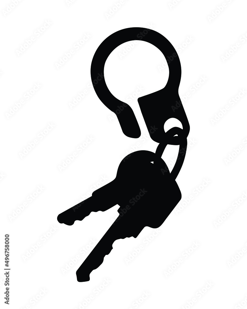 Metal antique key silhouette icon. Bunch of keys, security for home. Metal antique key silhouette icon. Bunch of keys, security for home.