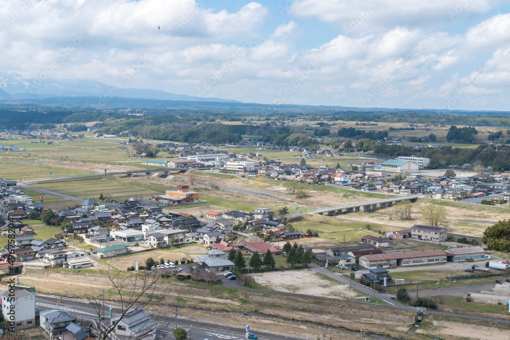 Obraz premium 関金温泉周辺の町並み（鳥取県）