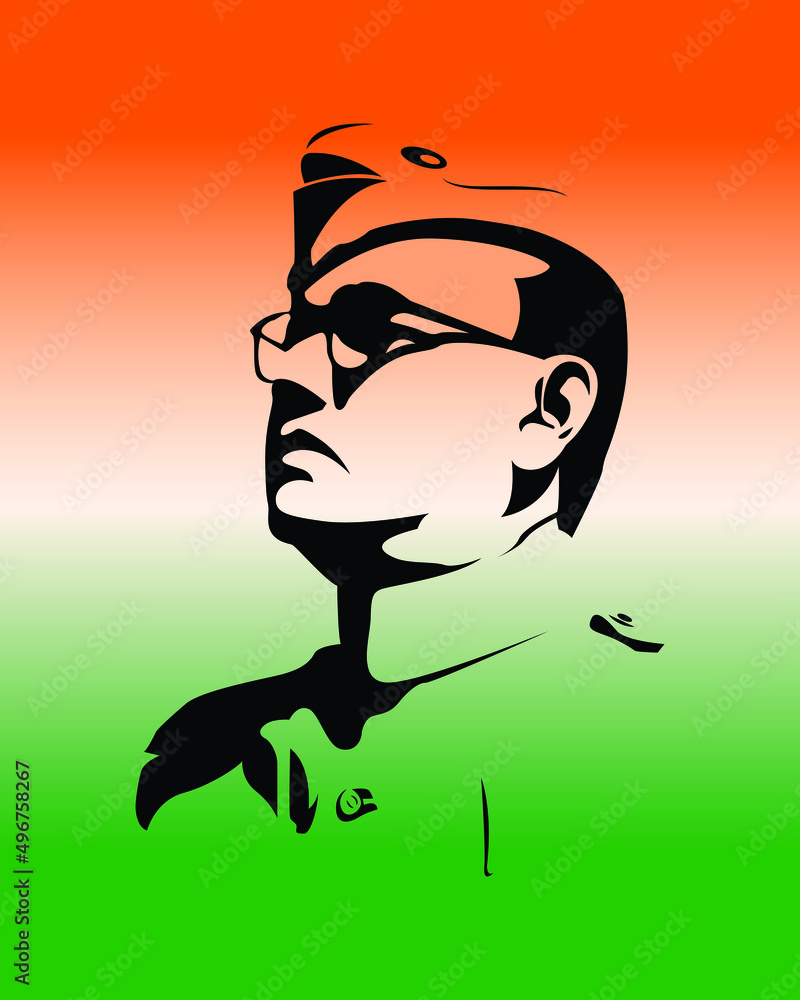 Nethaji Subash Chandra Bose portrait. Indian freedom fighter ...